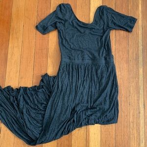 Dark grey cotton maxi dress